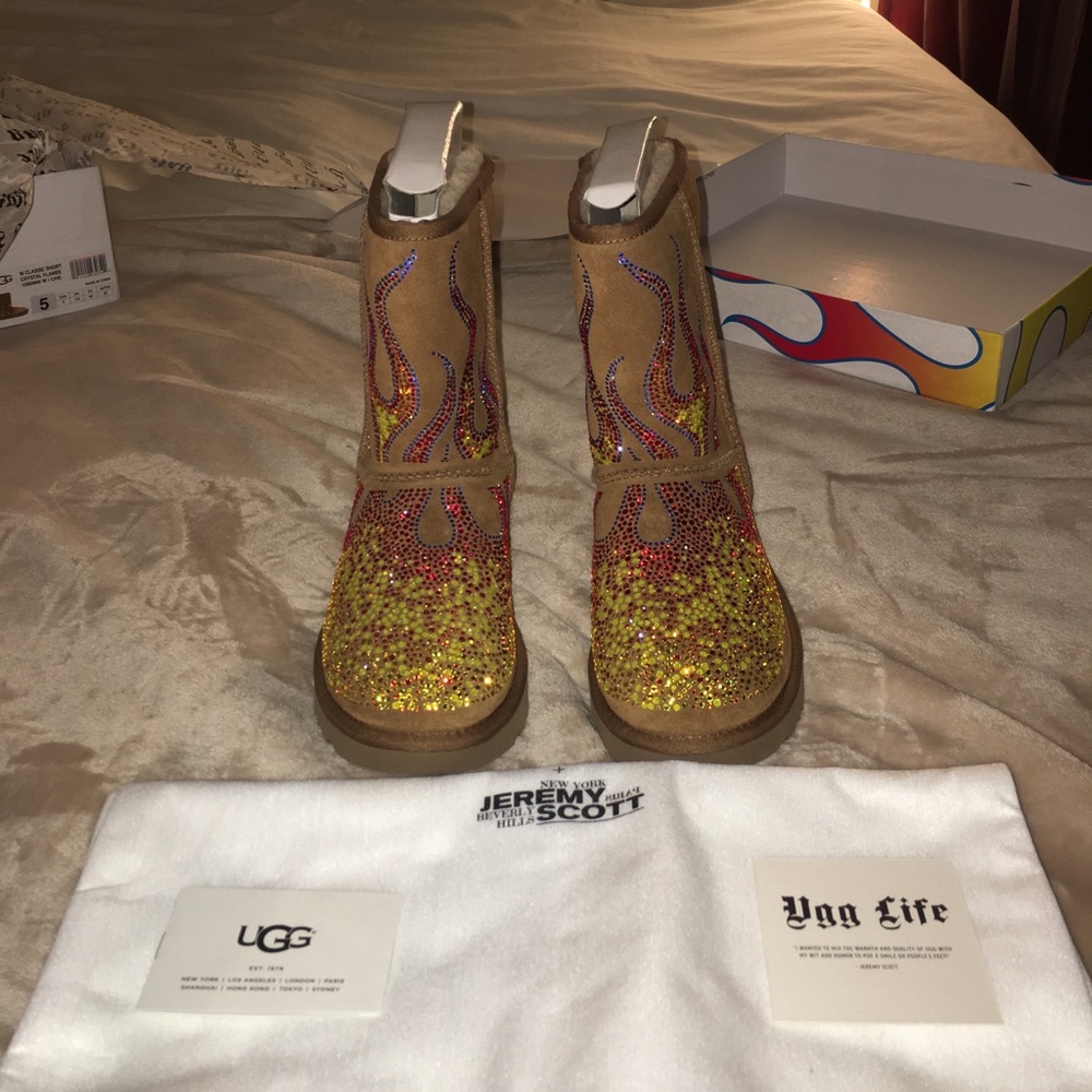 Jeremy Scott Crystal Flames Boots